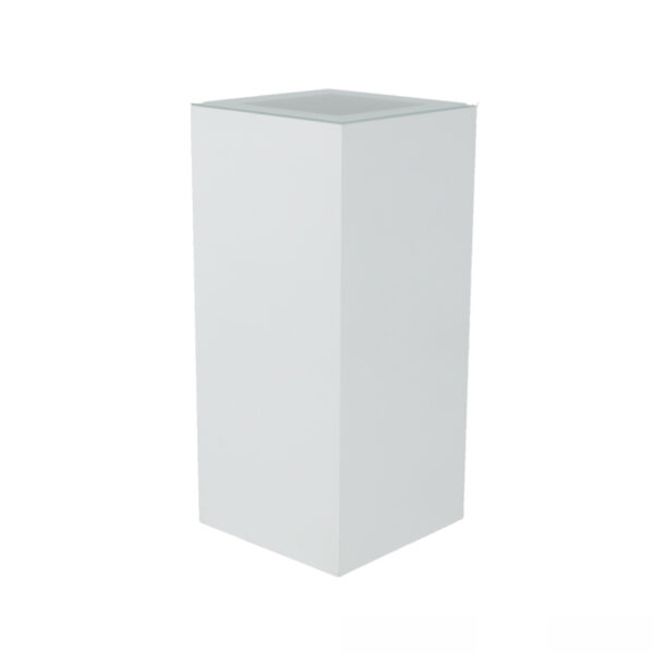 Stehtisch Quadra, weiß/Glas, HxBxT: 110x50x50cm