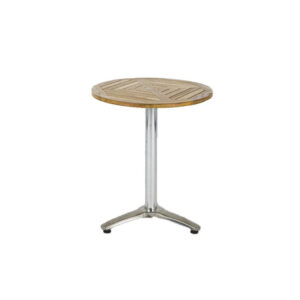 TI12-10-5 Sitztisch LIV, Platte: Teak, rund, HxØ: 110x60cm